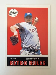 2001 Upper Deck Vintage Retro Rules #R6 David Wells Toronto Blue Jays - Picture 1 of 2