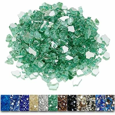 Vidrio de fuego para fogata, rocas de vidrio templado de alto brillo de 1/2" para fogata, 10 lb Foto 1 de 4