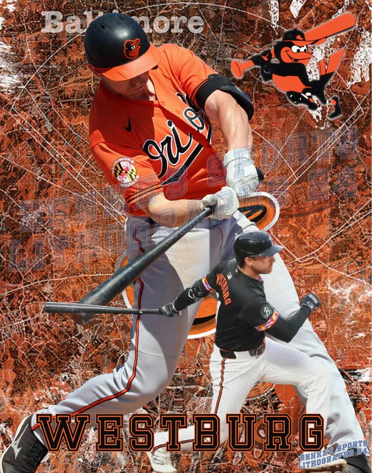 Baltimore Orioles Lithograph print of  Jordan Westburg 2024 11 x 14 - Image 1 of 1