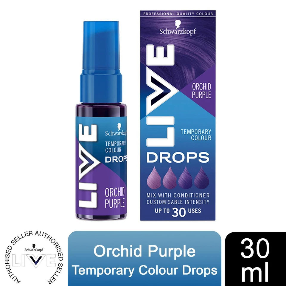 Schwarzkopf LIVE Colour Drops Semi-Permanent Hair Dye, Orchid Purple - Image 1 of 4