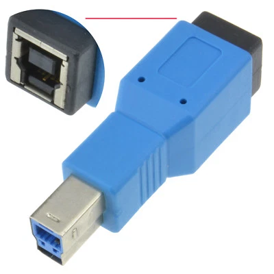 USB 3.0 SUPERSPEED TYPE B MALE PLUG TO TYPE B FEMALE PC CABLE ADAPTER, CONVERTER - Image 1 of 4