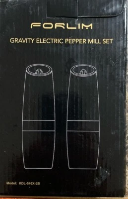 Juego de molinillo eléctrico de sal y pimienta Gravity, funciona con pilas, nuevo. Foto 1 de 4