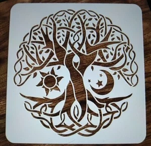 GROSSER KELTISCHER BAUM DES LEBENS wiederverwendbare Schablone Airbrush Malerei usw. Neu 30x30cm - Bild 1 von 4