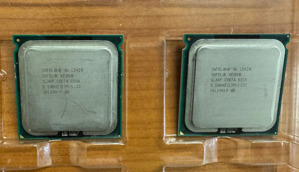 LOT Pair Dual 2X Intel Xeon L5420 SLARP 2.5 GHz LGA 771 Quad-Core Processor CPU - Image 1 of 1