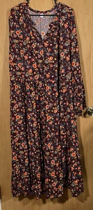 Old Navy Blumen Stufenkleid Damen Übergröße Gr. 2XL CottageCore BloomCore Prairie - Bild 1 von 7
