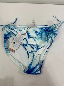 CALIA Bikini Swim Bottoms Ruched Floral Blue Adjustable Rise Size XS New - Picture 1 of 4