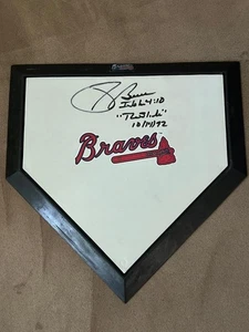 SID BREAM ATLANTA BRAVES THE SLIDE SIGNED MINI HOME PLATE 1992 NLCS RARE BAS COA - Picture 1 of 5