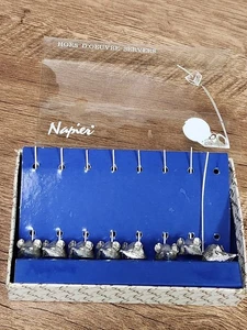 MCM Set 8 Vintage Napier silberfarben Käseservice Mäuse Hors D’oeuvres in Box - Bild 1 von 8