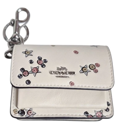 Bolso Coach Mini Clare Dije con Estampado de Estrellas Cuero Rosa Tiza Plateado CCF23 Nuevo Foto 1 de 4