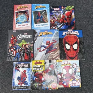 Marvel Spider-Man & Avengers Book Lot x9 Hardbacks, Storybooks, Slide & Reveal - Picture 1 of 7