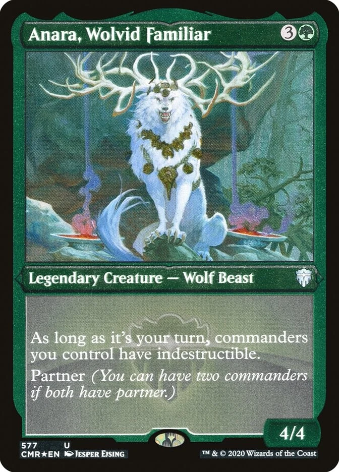 1x Anara, Wolvid Familiar (FOIL ETCHED) - NM - Commander Legends - SPARROW MAGIC - Image 1 of 1