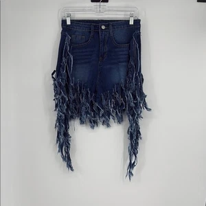 Women’s Western Cowgirl Jean Shorts Size Large L Classic Blue Denim Cutoffs - Picture 1 of 5