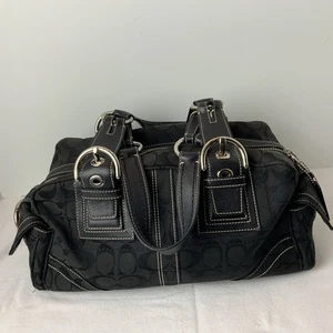 Cartera de mano Coach 10078 Y2K de colección negra de lona de cuero - Imagen 1 de 16