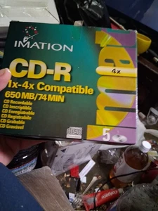 5 Pack Imation CD-R 1X-4X Compatible 650MB/ 74 Min. Brand New! Sealed  - Picture 1 of 4