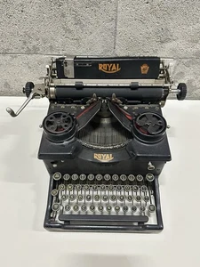 Antique 1930’s Royal Manual Black Typewriter Model 10 Double Beveled Glass Sides - Picture 1 of 24