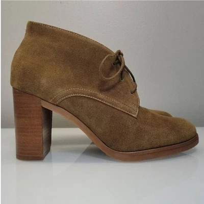 Bota Chukka Johnston & Murphy Marrón Gamuza Mujer 8.5 Tobillo Bloque Tacón Con Cordones Foto 1 de 4