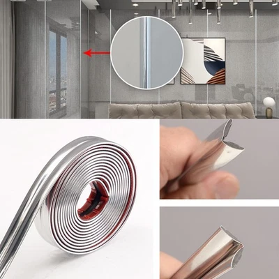 Tira de bordes de pared autoadhesiva flexible esquina ángulo recorte cocina pegatinas 3 m ∂ Foto 1 de 4