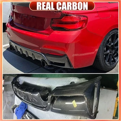 Labio difusor parachoques trasero carbono real 14UP BMW SERIE 2 F22 F23 M235i M-Sport Foto 1 de 4