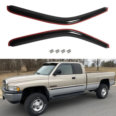 Para Ram 1500/2500/3500 1994-2002 Viseras de ventilación de ventana en canal Protectores de lluvia solar Foto 1 de 4