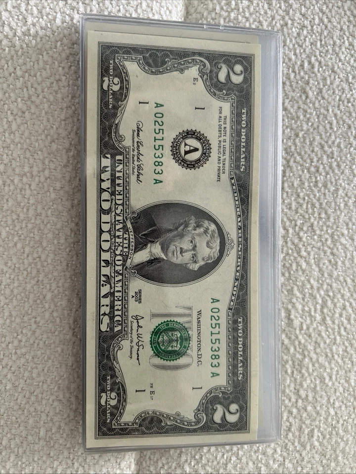 Billetes De 2 Dólar Año 2003 En Secuencia De Letras Y Números De La A a La L - Imagem 1 de 4