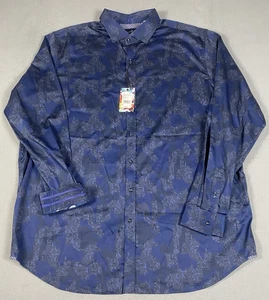 Robert Graham Modern Americana LEE Button Down Shirt Men 2XLT Blue Geo Print NWT - Picture 1 of 13