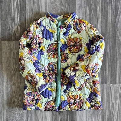 Chaqueta Etro Mujer Mediana Floral Acolchada Seda Satén Abotonada Retro Boho Festiva Foto 1 de 4