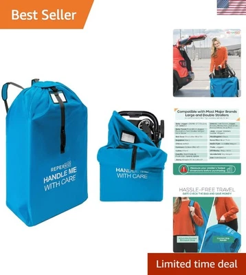 旅行就绪婴儿推车套 - 大容量,可调节肩带和蓝色 — 第 1/4 张图片