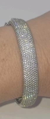 Brazalete Epifanía revestido de platino plata de ley 925 pavé circonita cúbica.  Impresionante Foto 1 de 4