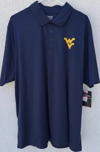 Captivating West Virginia Mountaineers Golf Polo Blue 2X NWT MSRP $45 - Picture 1 of 6