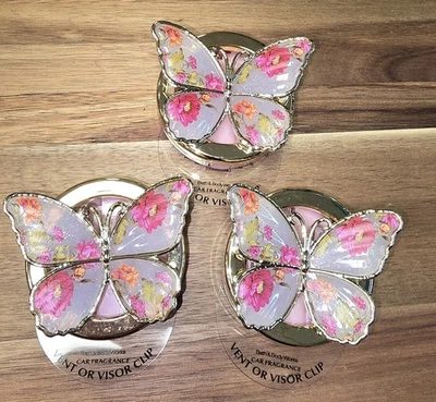 3 BAÑO Y CARROCERÍA FUNCIONA DE COLECCIÓN MARIPOSA AROMA PORTÁTIL SOPORTE VENTILACIÓN COCHE VISERA CLIP Foto 1 de 3