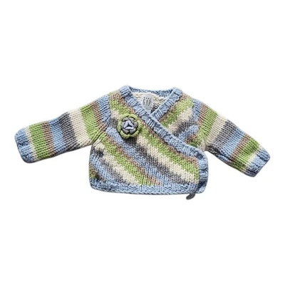 Suéter Vintage Bebé Gap Niñas Talla 3-6 Meses Multicolor Rayas Flor Jersey - Imagen 1 de 4