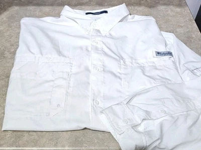 COLUMBIA PFG OMNI.SHADE TAMIAMI-Hombre Blanco, LS/BD, Rendimiento.Camisa de Pesca-(4.XLT) Foto 1 de 4