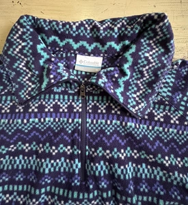 Columbia Women’s XL 1/4 Zip Fleece Pullover Aztec Geometric Jacket Sweatshirt - Picture 1 of 15
