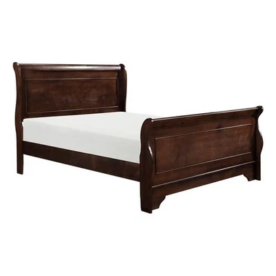 Homesphere Furniture Traditional Wood California King Sleigh Bed in Brown Cherry - Image 1 of 4