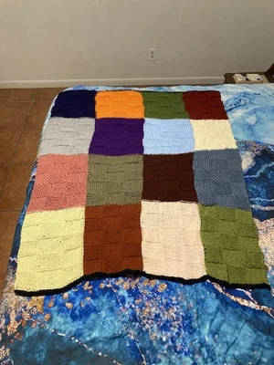 Bloque de color tejido a mano afgano NUEVO Foto 1 de 3