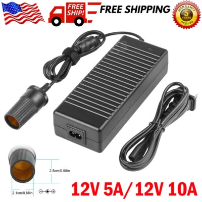 AC to DC 12V 5A 10A Car Charger Cigarette Lighter Socket Adapter Power Converter - Image 1 of 4