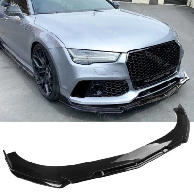 For Audi A4 A5 A6 A7 S3 S4 S5 Front Bumper Lip Splitter Spoiler Glossy Body Kit - Image 1 of 4