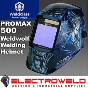 WELDCLASS Promax 500 Weldwolf Welding Helmet, Auto-Darkening Mig Tig WC-05318