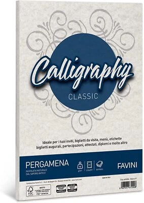 Carta Calligraphy Pergamena 90Gr A4 50Fg Bianco 01 Favini - Immagine 1 di 2