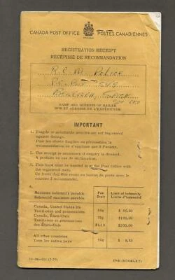 Canada Post registration receipt book, Bengough, Saskatchewan 1972-1977 [716 - Image 1 of 3