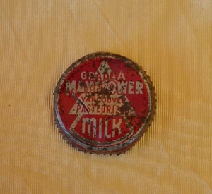 Vintage METAL Grade A Mayflower Vancouver Pasteurized Milk Bottle Cap - Bild 1 von 4