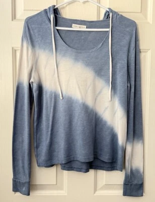 aeropostale Mujer Talla S Azul Y Blanco Tie Dye Manga Larga Recortada Sudadera Con Capucha Foto 1 de 4