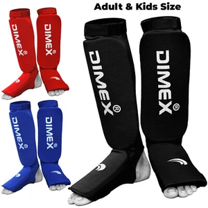 Boxing Shin Instep Pads Kids/Adults MMA Muay Thai Kickboxing Leg Foot Guards - Picture 1 of 6
