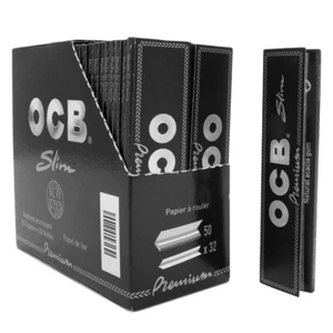 CAJA COMPLETA OCB Negro Premium Tamaño King Delgado Papel Rodante Tabaco 50 LIBROS FreeP&P - Imagen 1 de 1