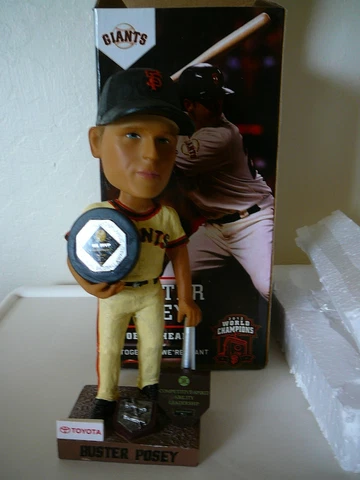SF GIANTS 2012 WORLD CHAMPIONS BUSTER POSEY NL MVP BOBBLEHEAD W PLAQUE,SGA Cover
