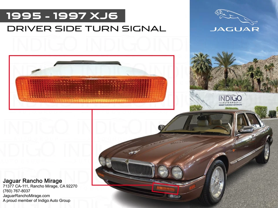 Lámpara indicadora de señal de giro delantera izquierda Jaguar OEM + BOMBILLA XJ6 1995-1997 LNA4801AB Foto 1 de 3