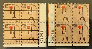 Two Plate Blocks of 4 stamps Scott 1610 - $1.00 - America's Light - 1978 - MNH - Picture 1 of 1