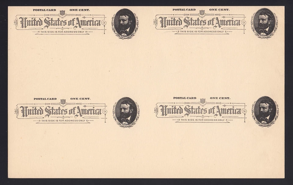 UX11 Black on Buff Printed on Both Sides "Printers Waste" Block of 4 - Image 1 of 2