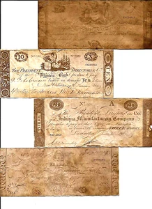 4 REPRODUCTION antiqued WAR of 1812 era U.S. Notes paper money bills - Picture 1 of 2