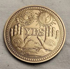 Yes No Silver Coin Free Mason Skull Halloween Horror Toss Gothic Steam Punk USA - Picture 1 of 11